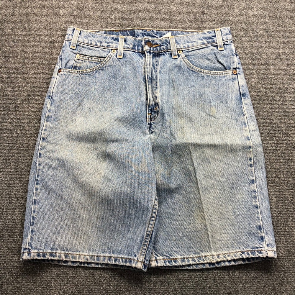 Levis 550 Relaxed Fit Denim Shorts Mens 33 Light Wash Orange Tab Cotton